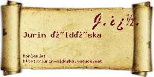 Jurin Áldáska névjegykártya